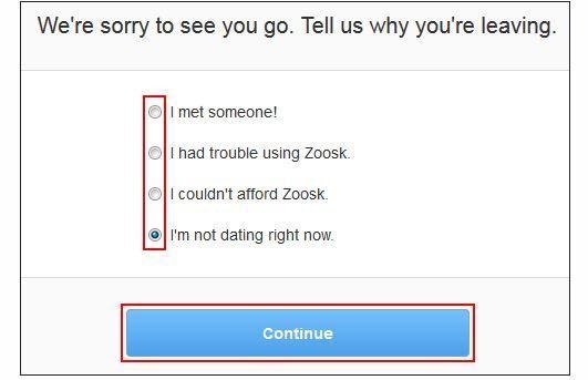 zoosk would question you politely on the reasons for deactivating your account